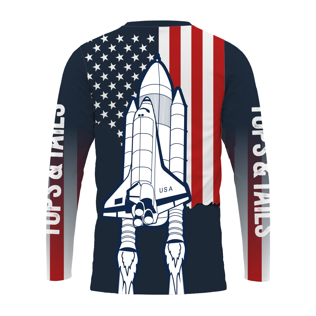 Space Shuttle Bass Long Sleeve UPF 50 Performance Shirt - Made in the USA