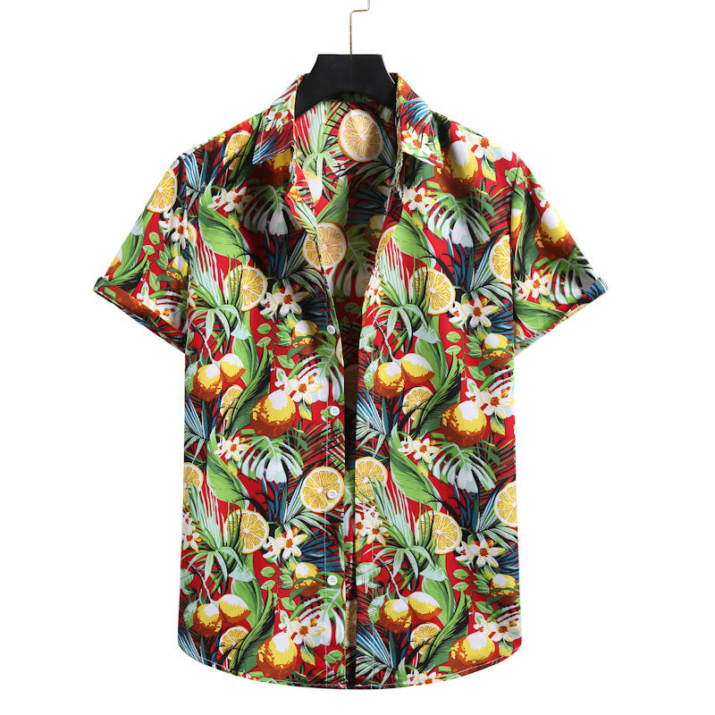 Casual Beach Hawaiian Lapel Short Sleeves Shirt