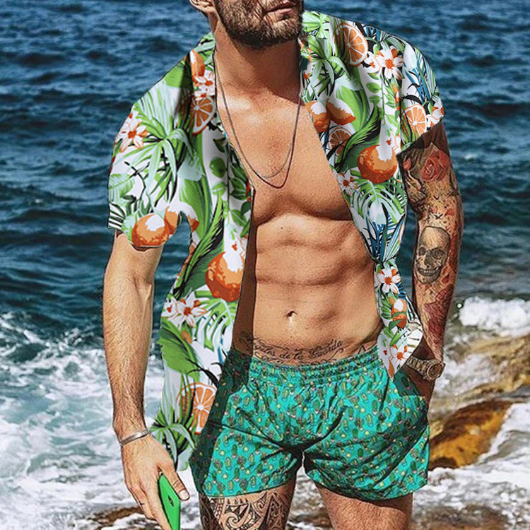Casual Beach Hawaiian Lapel Short Sleeves Shirt