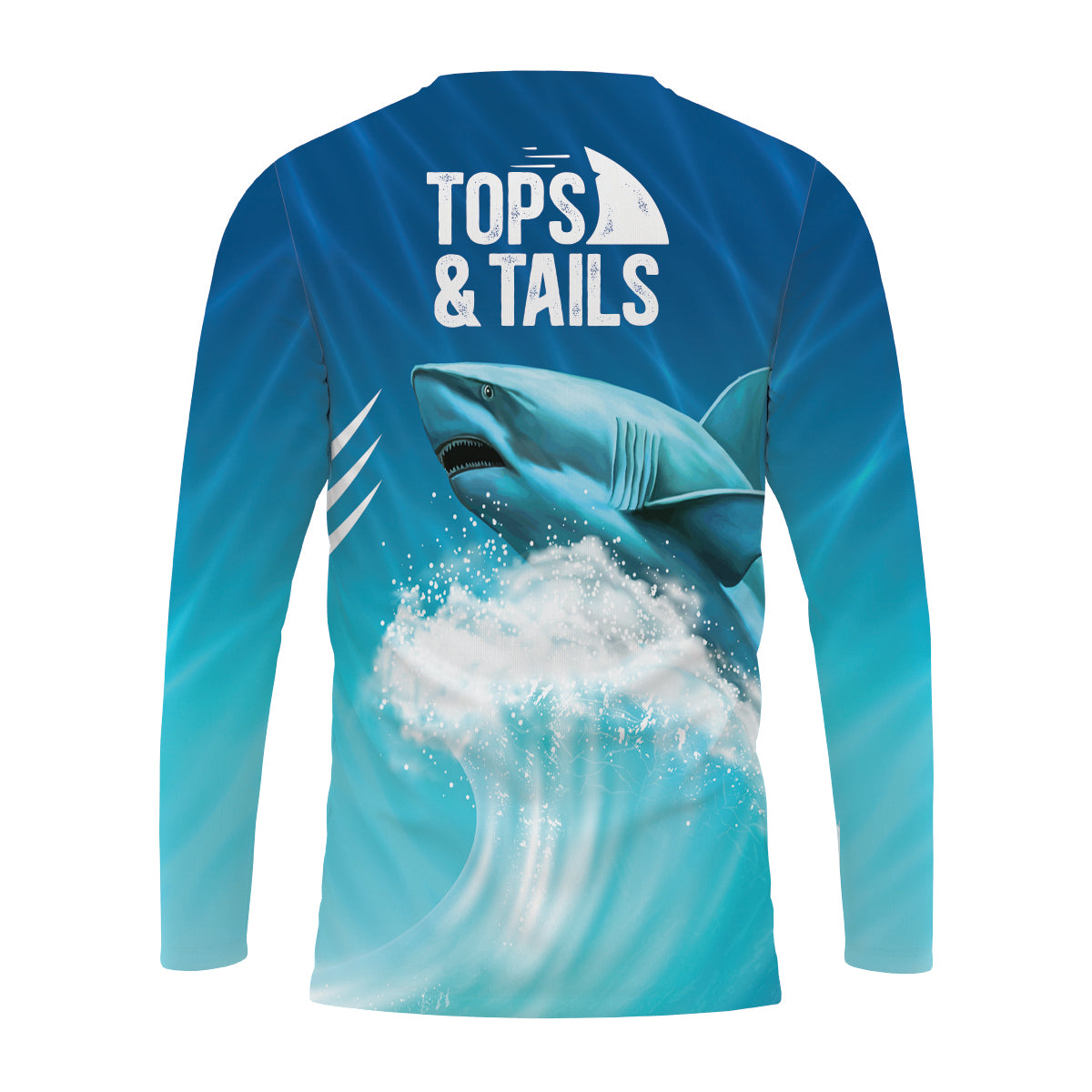 Shark on a Wave Long Sleeve Performance Shirt - Made in the USA – Tops &  Tails Boutique