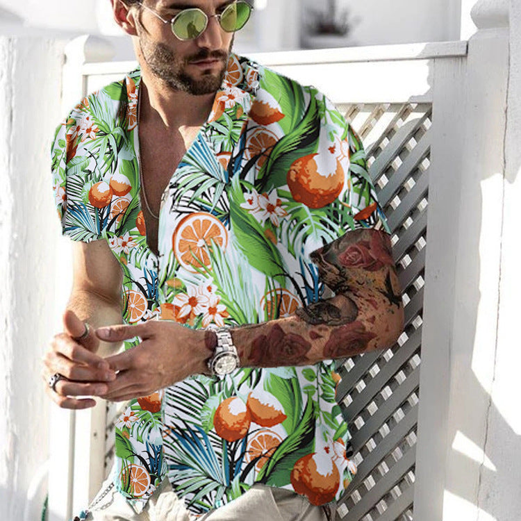 Casual Beach Hawaiian Lapel Short Sleeves Shirt