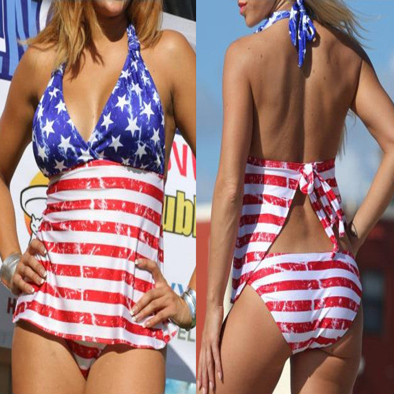 Flag print swimsuit