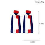 Red, White And Blue Stripes Acetate Earrings