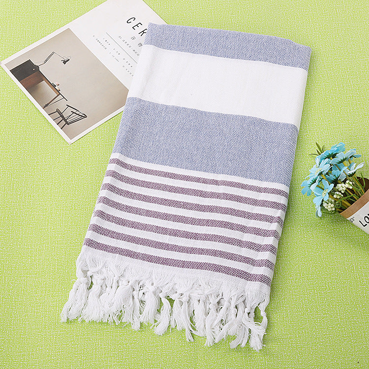 Tassel stripe beach cotton children towel