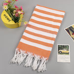 Tassel stripe beach cotton children towel