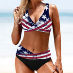 Flag print bikini