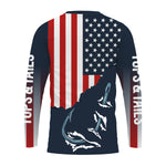 USA Flag Bass/Hook Long Sleeve Performance Shirt - Made in the USA