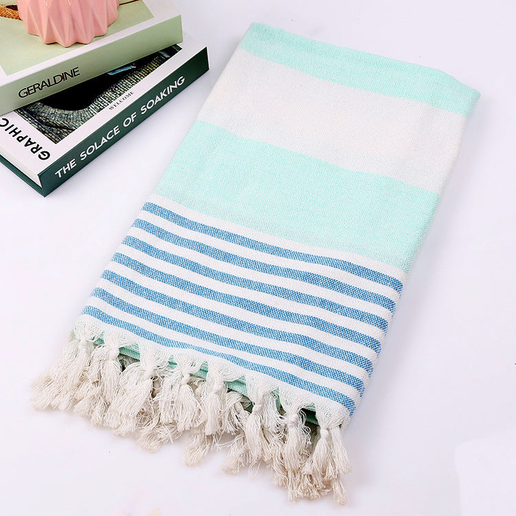 Tassel stripe beach cotton children towel