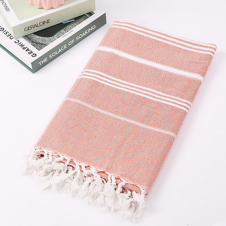 Tassel stripe beach cotton children towel