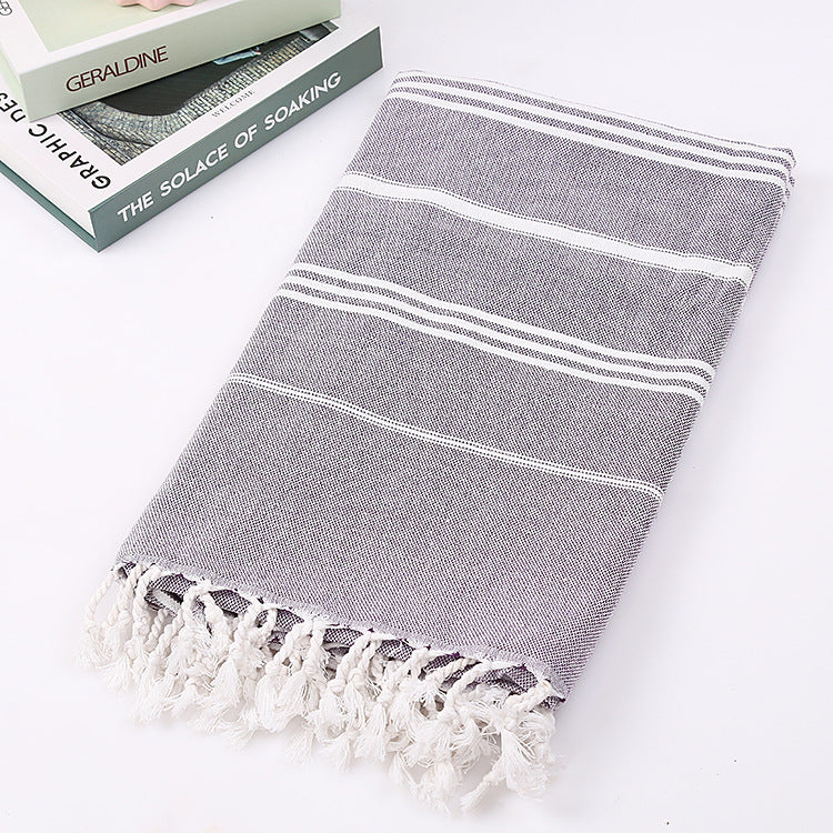 Tassel stripe beach cotton children towel