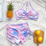 Tie-dye Bikini Shorts Suit Push-up Brazilian Swimsuit Bikini