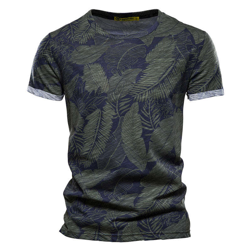 Casual Men's Summer Slim Short-sleeved Beach Style Shirt