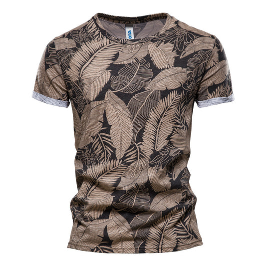 Casual Men's Summer Slim Short-sleeved Beach Style Shirt