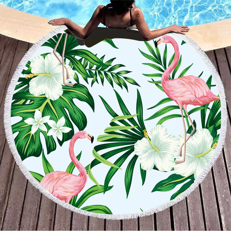 Flamingo Round Beach Towel in Multiple Patterns