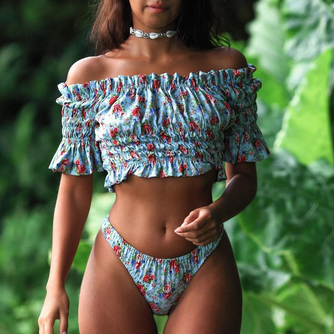 Sexy Bikini, Long-Sleeved Printed Swimsuit, Popular Split Swimsuit