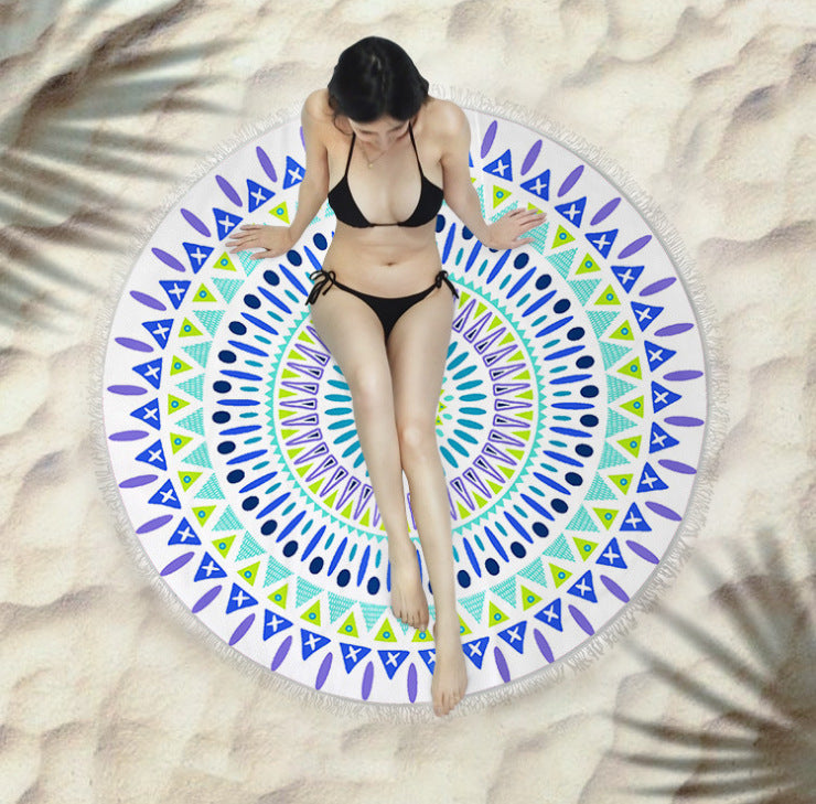 Round Fringed Beach Towel Microfiber In Different Styles