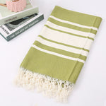 Tassel stripe beach cotton children towel