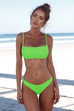 Split solid color bikini backless in different colors