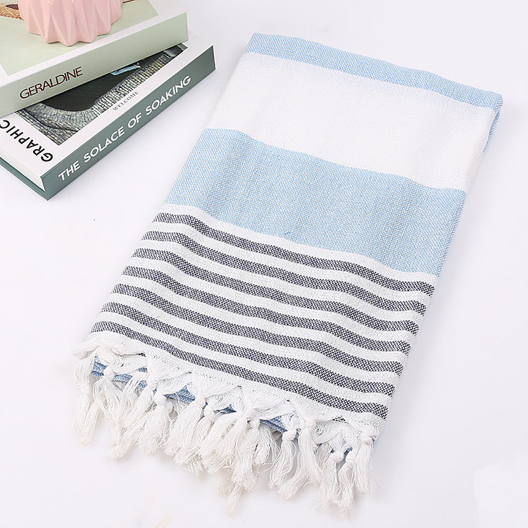 Tassel stripe beach cotton children towel