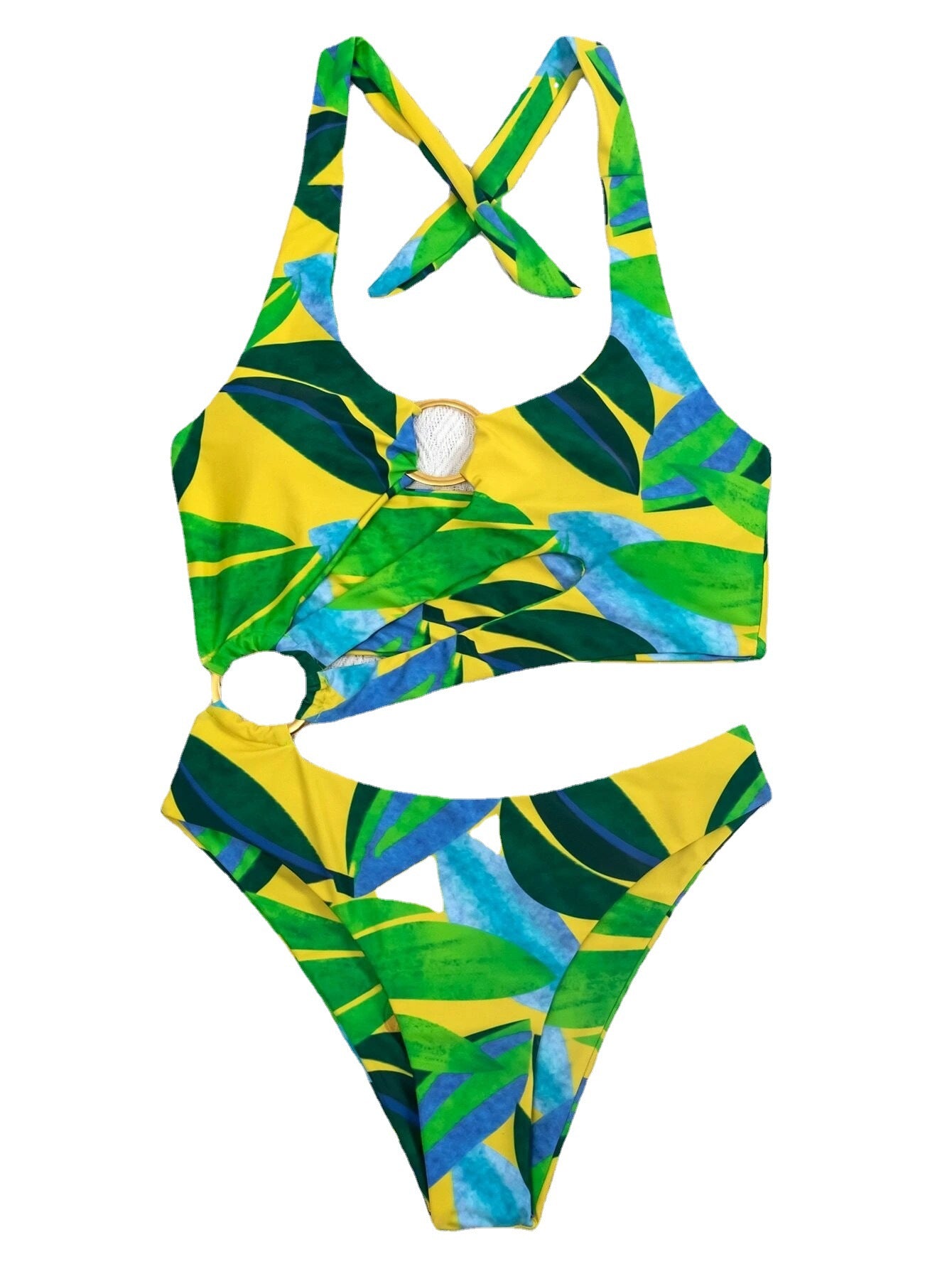 Ladies One Piece Swimsuit Push Up Print