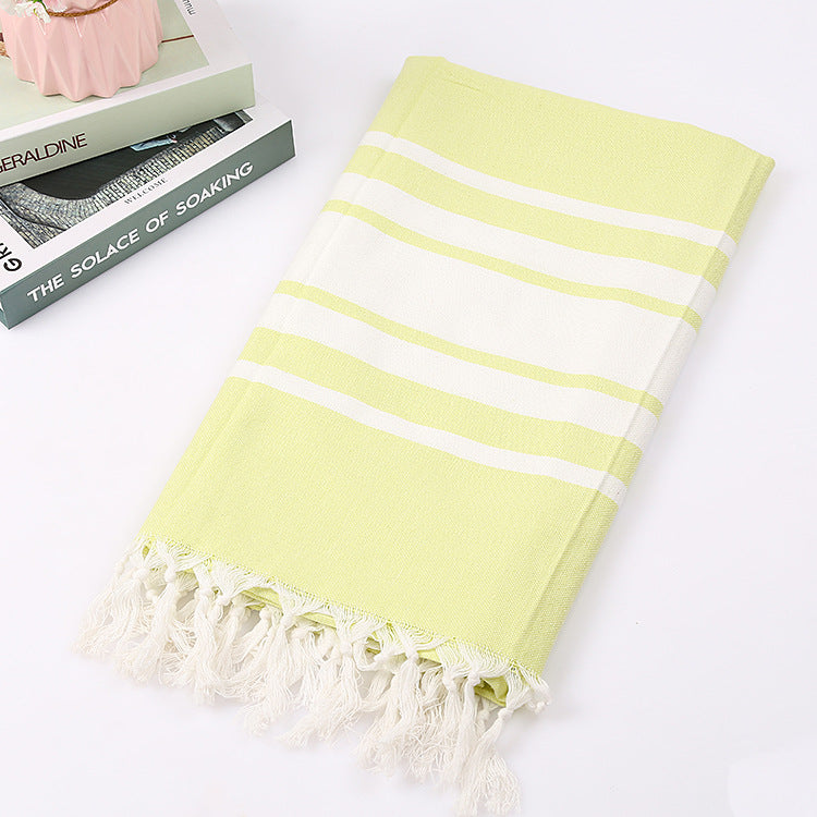 Tassel stripe beach cotton children towel