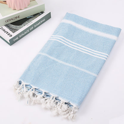 Tassel stripe beach cotton children towel