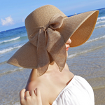 Beach sun protection straw hat