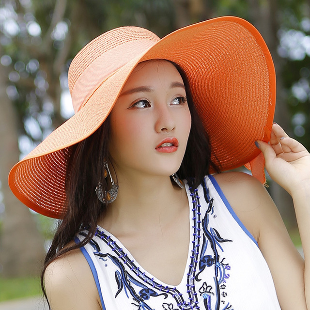 Beach sun protection straw hat