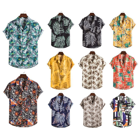 Short Sleeved Beach Shirts In Different Colors And Patterns