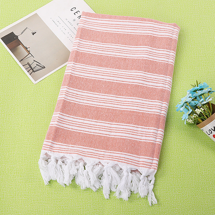 Tassel stripe beach cotton children towel