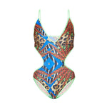 Women's printed one-piece swimsuit