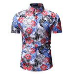 Summer Beach Short-sleeved Floral Shirt