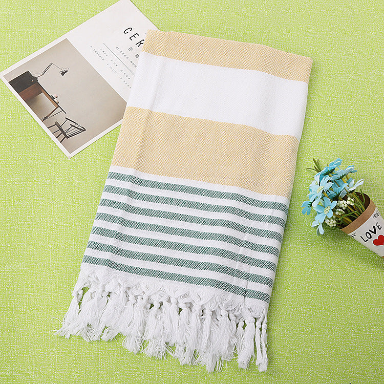 Tassel stripe beach cotton children towel