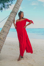 Side Slit   Beach Dress With Collar