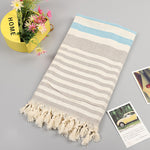 Tassel stripe beach cotton children towel