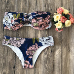 Blue Floral Bikini Swimsuit