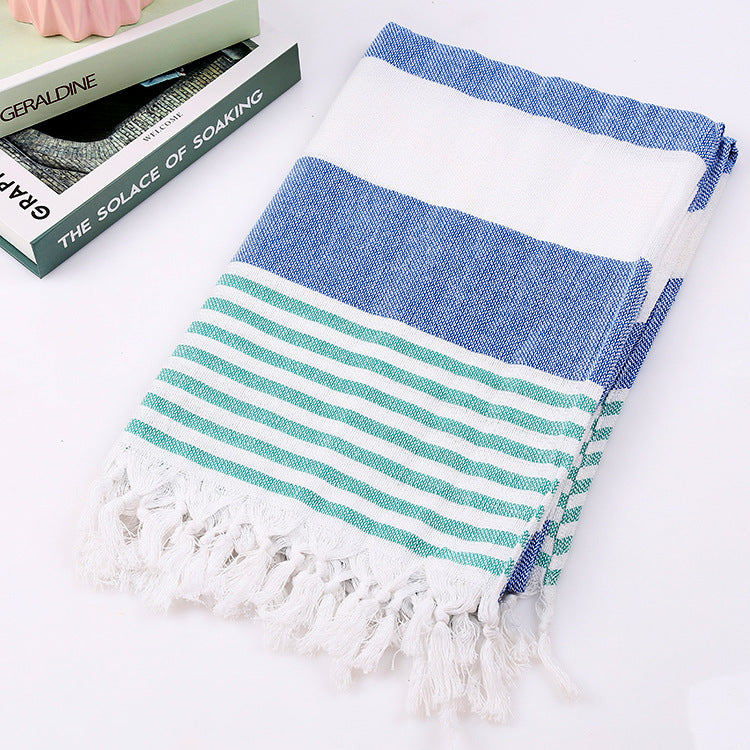 Tassel stripe beach cotton children towel