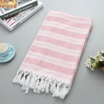 Tassel stripe beach cotton children towel