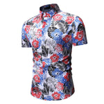 Summer Beach Short-sleeved Floral Shirt