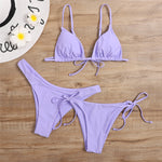 Bikini Solid Color Ladies Split Three Piece Swimsuit