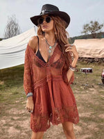 Lace Loose Resort  Swimsuit Cover Up Dress