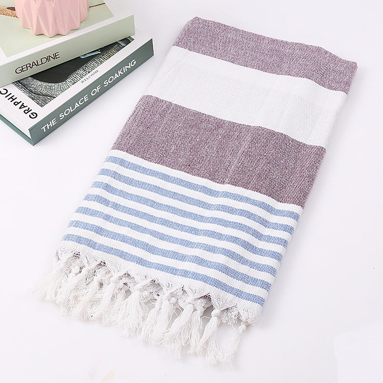 Tassel stripe beach cotton children towel