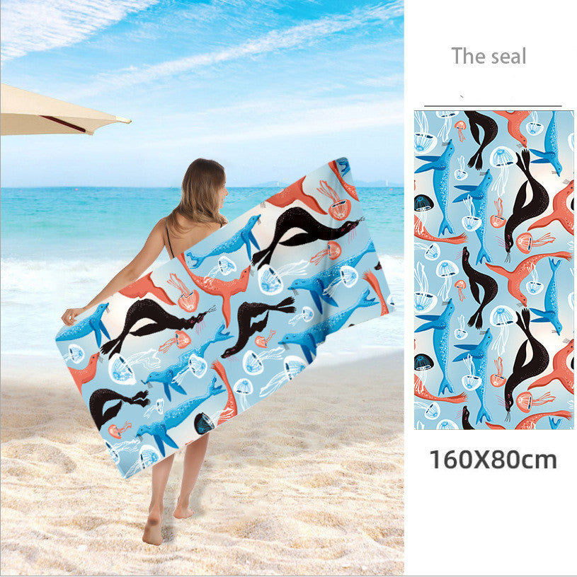 Double Sided  Microfiber Fleece  Beach Towel