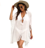 Ladies Button Chiffon Swimwear Beach Cover Up