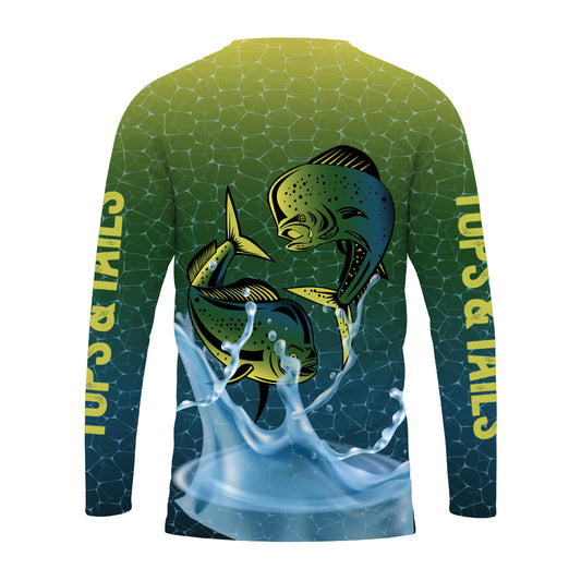 Green & Blue Mahi Mahi Long Sleeve  Performance Shirt - Made in the USA