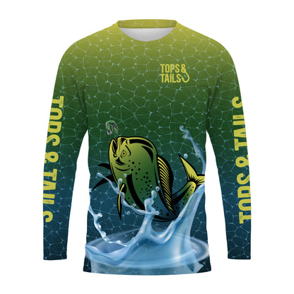 Green & Blue Mahi Mahi Long Sleeve  Performance Shirt - Made in the USA