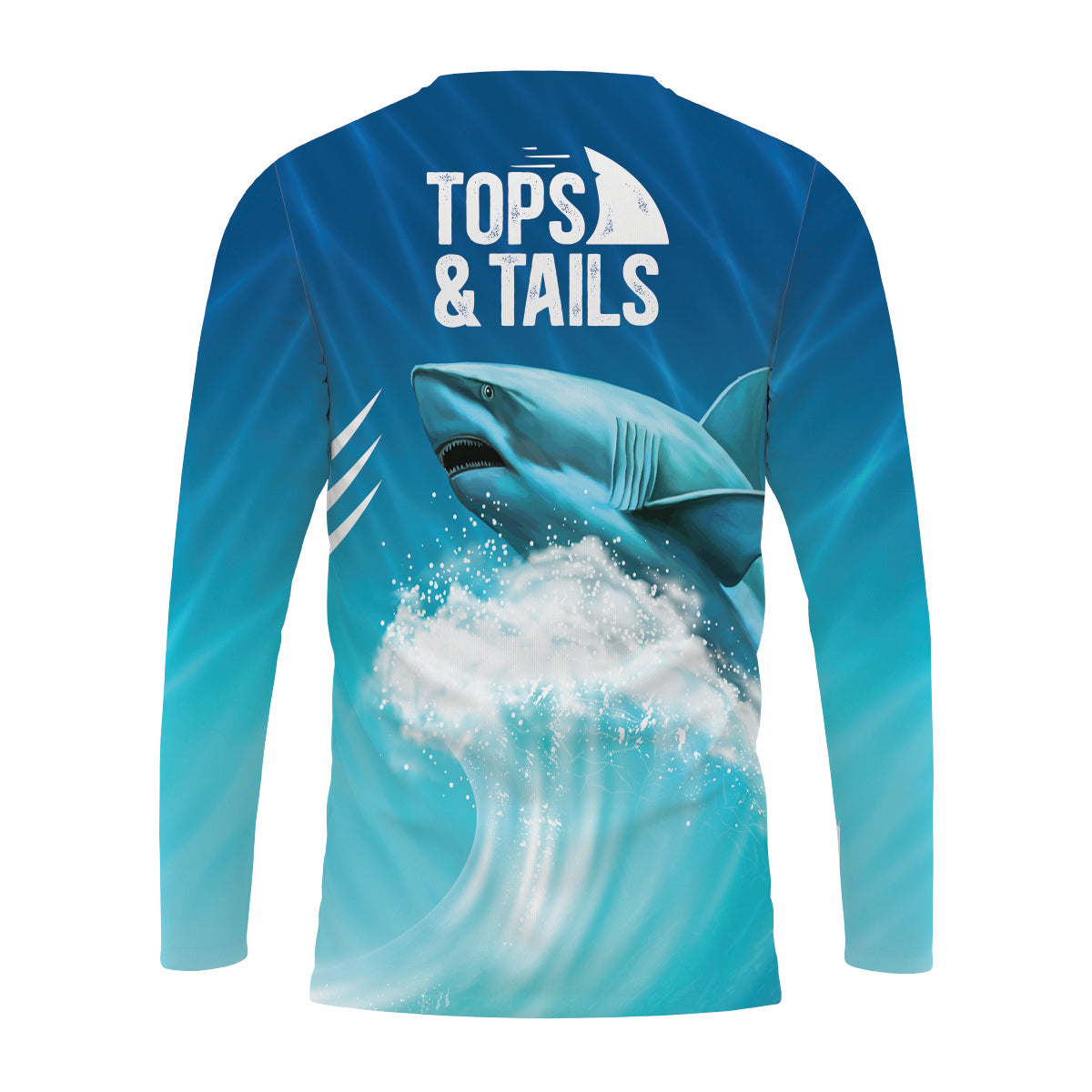 Shark on a Wave Long Sleeve  Performance Shirt - Made in the USA