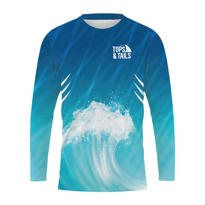 Shark on a Wave Long Sleeve  Performance Shirt - Made in the USA