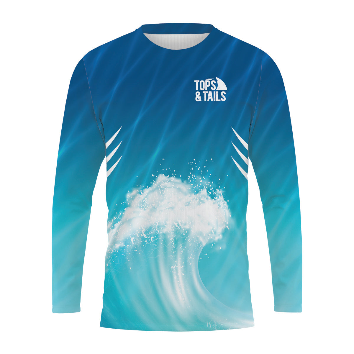 Hoodie Shark on a Wave Long Sleeve  Performance Shirt - Made in the USA