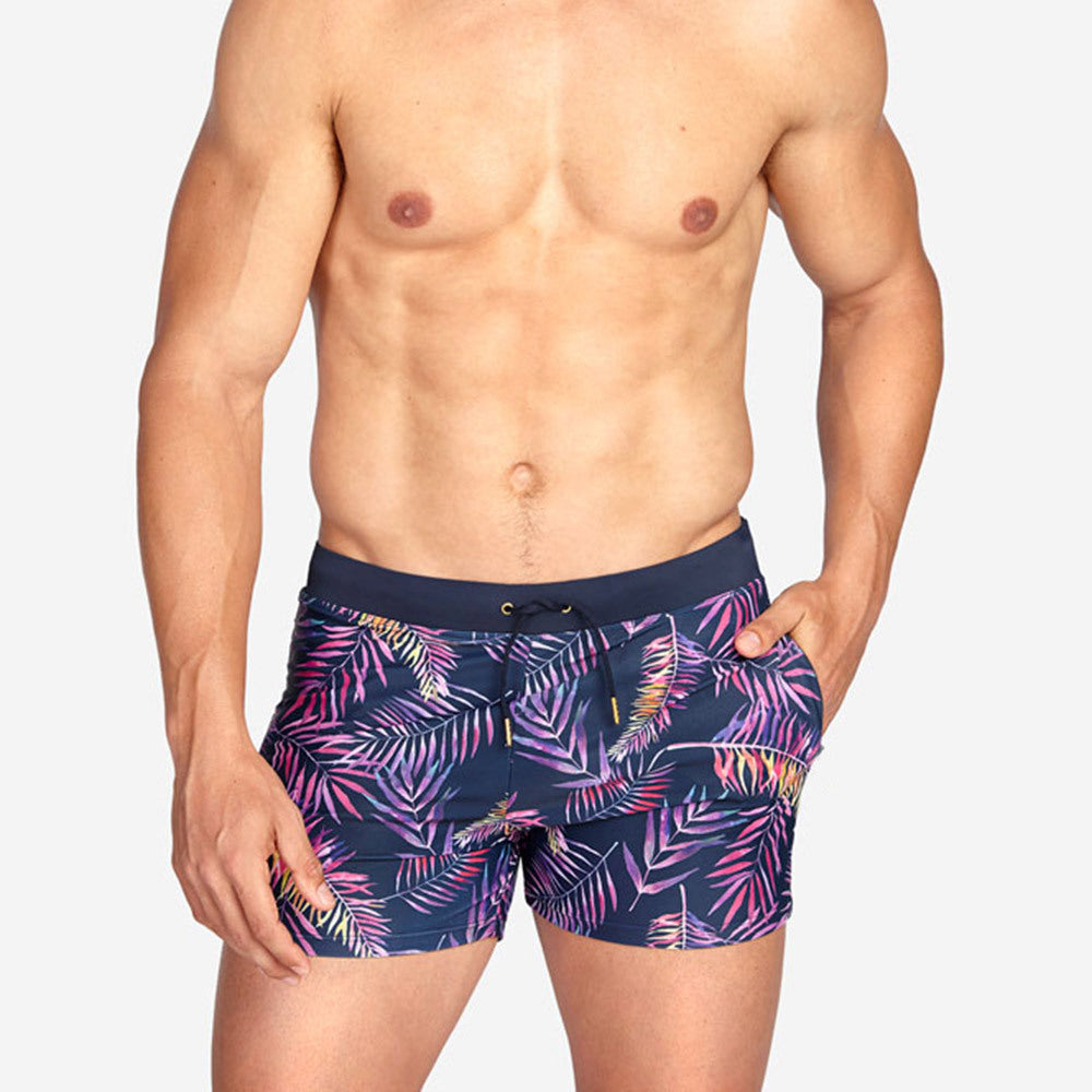 Zippered Swim Shorts With Pockets